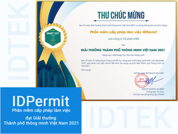 Phần mềm cấp phép làm việc IDPermit đạt Giải thưởng Thành phố thông minh Việt Nam 2021
